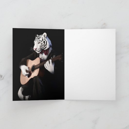 Dapper Tiger – Sophisticated Greeting Card Kaart (Binnen)