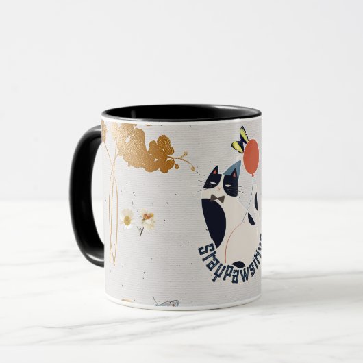 Dapper Tuxedo Cat Celebration Coffee & Tea Mug Mok (Voorkant links)