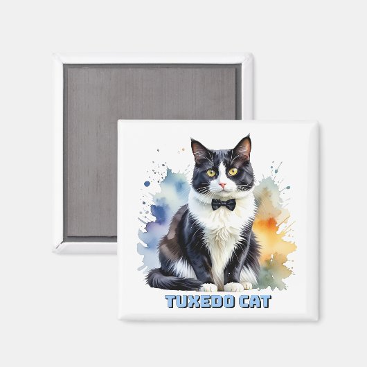 Dapper Tuxedo Cat Magneet (Voorkant / Achterkant)