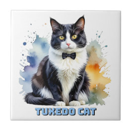 Dapper Tuxedo Cat Tegeltje