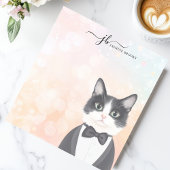 Dapper Tuxedo Cat Waterverf gepersonaliseerd Notitieblok