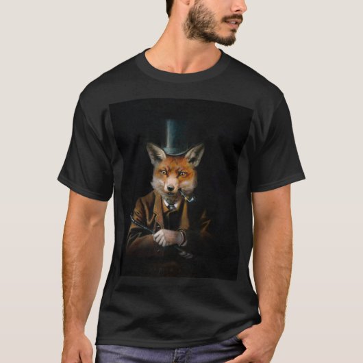 Dapper Victoriaans Fox Mannen T-shirt (Voorkant)
