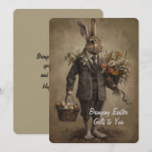 Dapper Victorian Easter Bunny With Gifts (Voorkant / Achterkant)