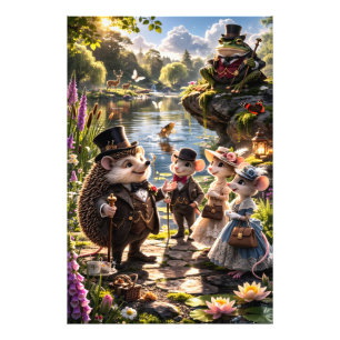 Dapper voor vrienden, Victorian garden party kunst Foto Afdruk