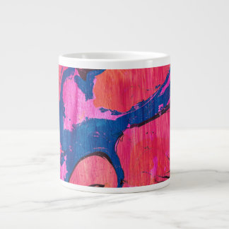 Dappere 1 Rood Blauw Ebru Stijl Abstracte Drinkbek Extra Grote Beker