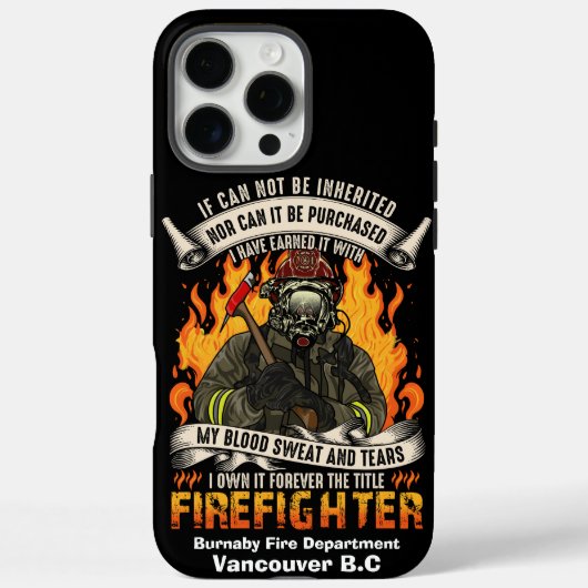 Dappere brandweerman 's nachts omringd door vlamme Case-Mate iPhone case (Achterkant)