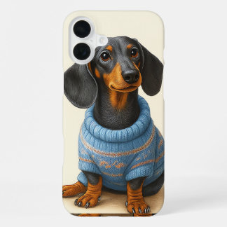 Dappere Dachshund iPhone 16 Plus Hoesje