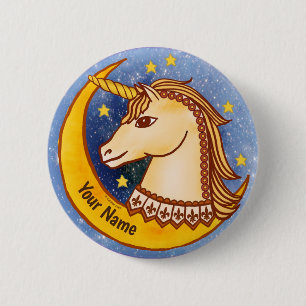 Dappere Eenhoorn pin Ronde Button 5,7 Cm