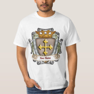 Dappere familiewapen achternaam t-shirt