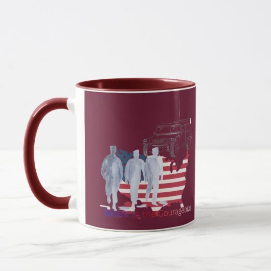 Dappere harten maroon mok (Links)