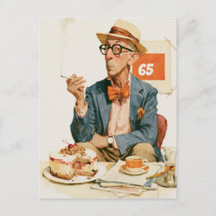 Dappere Heer Met Koffie en Cake Briefkaart