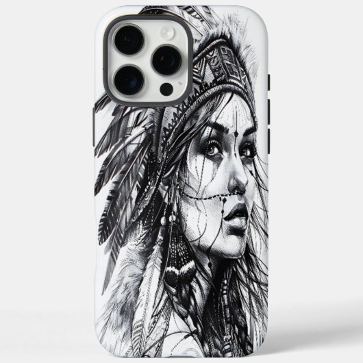 Dappere Indiase meisje krijger in tribal jurk Case-Mate iPhone Case (Achterkant)