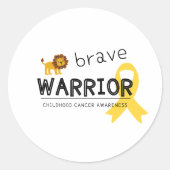 dappere kinderkanker leeuw sticker (Voorkant)