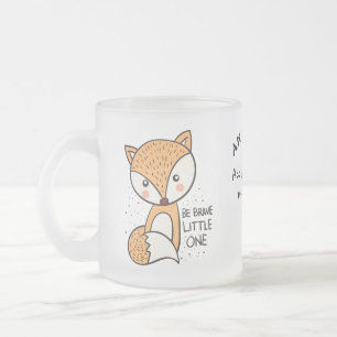 Dappere kleine vos, schattige vos tekening op maat matglas koffiemok