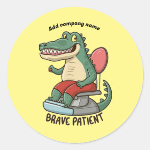 Dappere patiënt Crocodail tandarts voor kinderen Ronde Sticker