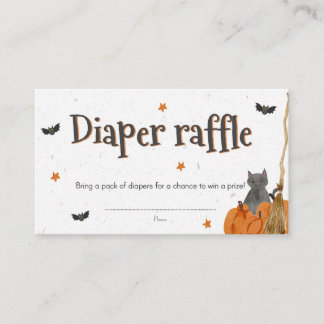 Dappere Raffle met schattig halloween-thema Informatiekaartje