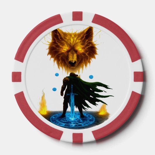 Dappere Ridder Gevechtsklaar Poker Chips (Voorkant)