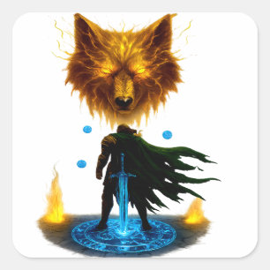 Dappere Ridder Gevechtsklaar Vierkante Sticker