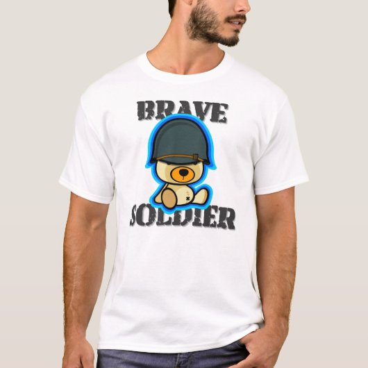 Dappere soldaat teddybeer in donker shirt (Voorkant)