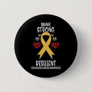 Dappere Sterke Veerkrachtige Kindertijd Kanker Awa Ronde Button 5,7 Cm
