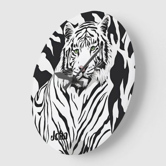 Dappere unieke witte tijger klok (Hoek)