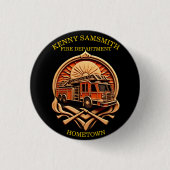 Dapperheid en toewijding brandweer ronde button 3,2 cm (Voorkant)
