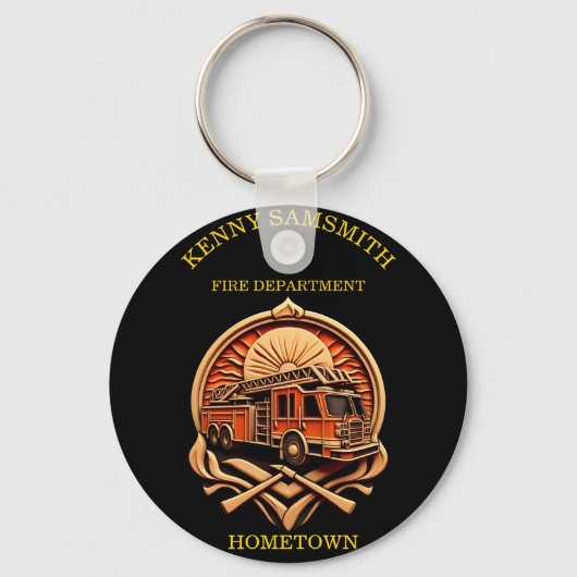 Dapperheid en toewijding brandweer sleutelhanger (Voorkant)