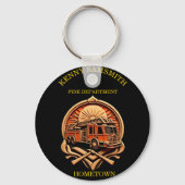 Dapperheid en toewijding brandweer sleutelhanger (Achterkant)