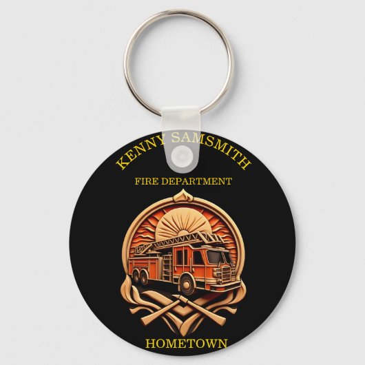 Dapperheid en toewijding brandweer sleutelhanger (Achterkant)
