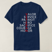 dapperheid service patriot held offer moed eer t-shirt (Design voorkant)