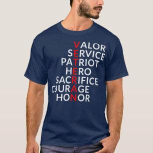 dapperheid service patriot held offer moed eer t-shirt