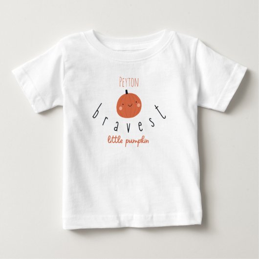 dapperste kleine pompoen Custom Naam Baby T-Shirt (Voorkant)