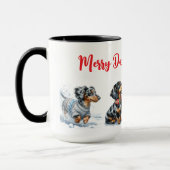 Dapple Dachshund Christmas Mok Cup (Links)