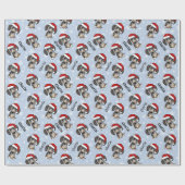 Dapple Dachshund Kerstmis Aangepaste Naam Leuke Ho Cadeaupapier (Vlak)
