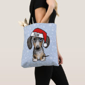 Dapple Dachshund Santa Schattige Wiener Dog Draagtas (Dichtbij)