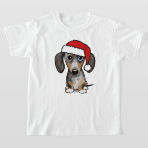 Dapple Dachshund Santa Wiener Hondenkerst T-shirt