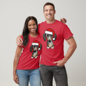 Dapple Dachshund Santa Wiener Hondenkerst T-shirt (Unisex)