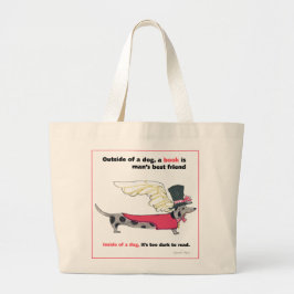 Dapple Doxie Book Angel Grote Tote Bag