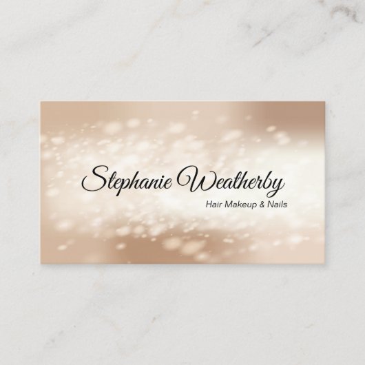 Dapplé Gold White Bokeh Stylist Carte de visite (Devant)