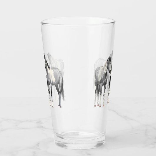 Dapple Gray Pinto Paint Quarter Horses Glas (Rechts)