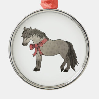 Dapple Gray Pony kerstversiering Metalen Ornament