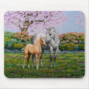 Dapple Gray Quarter Horse Mare Palomino Foal Muismat