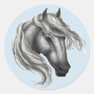 Dapple Grey Paard Head Ronde Sticker