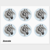 Dapple Grey Paard Head Ronde Sticker (Vel)
