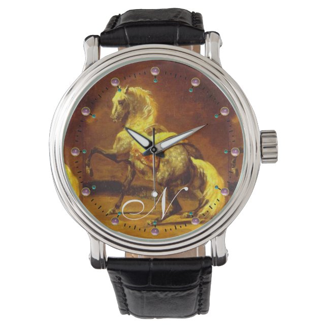 DAPPLED GRAY HORSE Monogram Horloge (Voorkant)