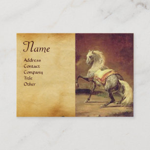 DAPPLED GRAY HORSE Parchment Monogram Visitekaartje