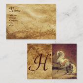 DAPPLED GRAY HORSE Parchment Monogram Visitekaartje (Voorkant / Achterkant)