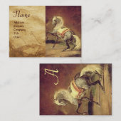 DAPPLED GRAY HORSE Parchment Monogram Visitekaartje (Voorkant / Achterkant)