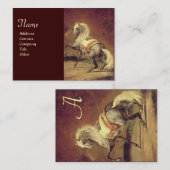 DAPPLED GREY HORSE Monogram Crème Visitekaartje (Voorkant / Achterkant)