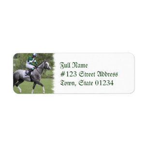 Dappled Grijs Race Paard Mailing Label